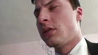 Chubby hairy granny gives head while riding cock