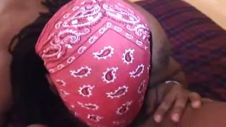 Throwback - ebony whore gets a belly full of nut