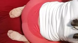 No sex, only sensual play with pink leggings