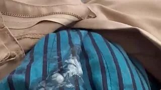 army solider jerks off in shorts and while wearing a jock strap under his military uniform