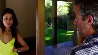 Skinny brunette teen getting dicked hard