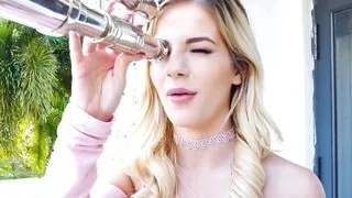 Hot Blonde Bella Rose Strips Down in Front of Her Friend's Brother!