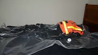 Sept 7 2023 - VacPacked in my hiviz PVC raincoat, chestwaders and hiviz lifevest with some of my lifevests