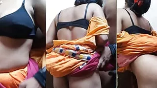 Indian Village wife secretly fuck with her lover at her home.