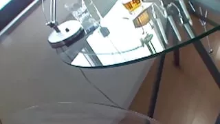 Pierced Asian girl gets her hairy pussy fingered and fucked