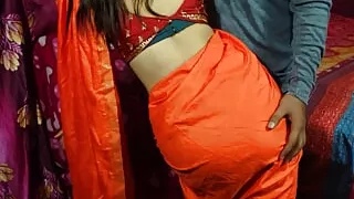 Cute saree BHABHI gets naughty with her devar for rough and hard anal sex after ice massage on her back in Hindi