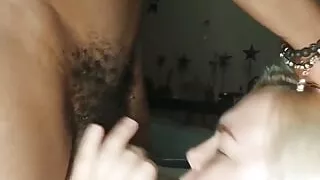 Sucking and fucking his huge cock. I came all over his cock