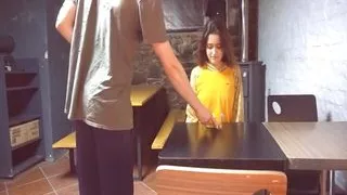 Submissive Girl Eats Food with Semen and She Loves It