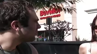 Busty Victoria Valentino sucks dick in the car