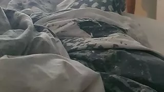 Step son pulled out his cock in front of step mom and start to play with him