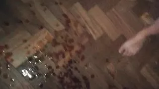 Insatiable wife pisses herself. Everything is dripping, urethra close up ejecting pee and dick dripping with cum. Delicious mess