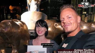 Real Street night date with german skinny teen slut