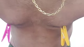 Playing with own body like a slave