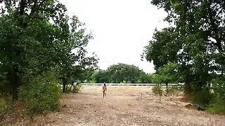 Slave punishment - clit chain demonstration in front of the highway