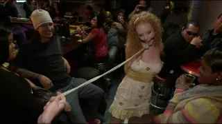 Skank Slave Taken To Public Bar And Given A Good Seeing