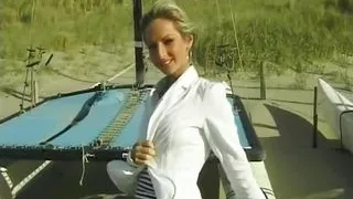 My cousin Vendula a natural blonde with a shaved pussy did a