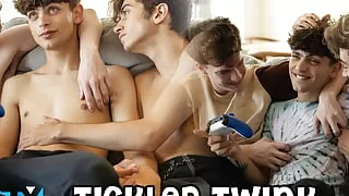 NastyTwinks - Tickled Twink - Zayne Bright Doesn't Want to Give Up Controller, Donavin and Jayden Tickle and Fuck to Make Him