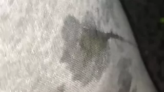 Pissing my grey sweats while watching porn
