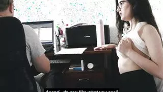 Tannyia Seducing Sucking And Fucking The Older PC Repair Dork Guy