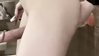 Hard dick and horny while I'm sticking another dick in my ass