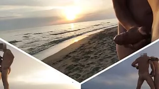 Dick flash - A girl caught me jerking off in public beach and help me cum 2 - MissCreamy