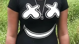 Hot step sis big boobs outdoor