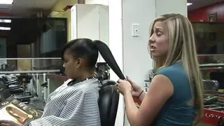 Sexy blonde Malia Kelly sucks j strokes' black dick