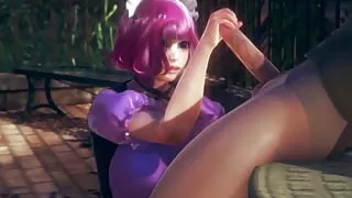 Kokoro Maid Handjob and Creampie