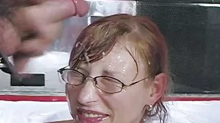 Wild amateur bukkake sex