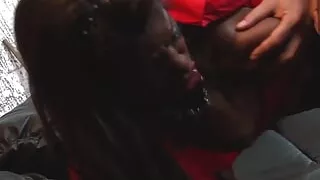 Ebony pornstar Jasmine Webb strokes a big cock