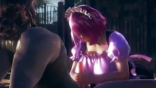 Kokoro Maid Handjob and Blowjob - Animation