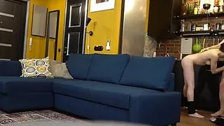 My exgirlfriend filmed while deepthroating my stepdad's big cassava