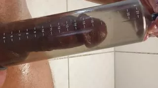 I use a penis pump on my dick and my stepsister gets horny sliding on my dick