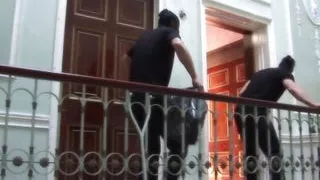 Hot Natalie Dirossa in latex enjoys group fuck