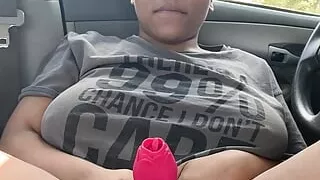 Numbah1Monstah gushing in car on rose!!