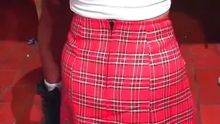 Ebony whore and sexy brunette teen get fucked by a bunch of horny guys