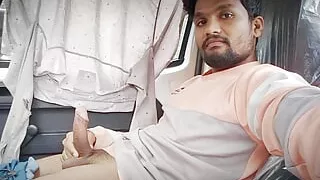 I parked the car on the way and I am shaking my penis with great pleasure