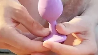 Testing my bigger analplug in my teen asshole