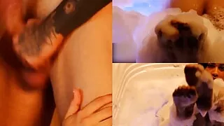 Big ass tattooed Latina gets fucked outdoors in 4 after taking a bubble bath in jacuzzi - Silvialiag -