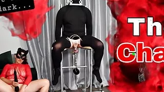 The Chair! Femdom Anal Cum CBT Ballbusting Ball Weight Discipline Spanking Bondage Real Homemade Amateur FLR