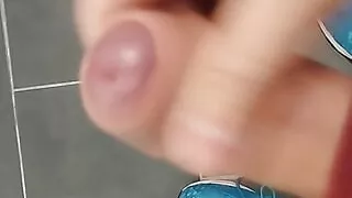 In the locker room of the gym.