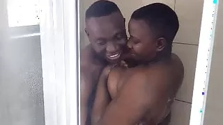 Can't take shower without fucking this big butt African wife