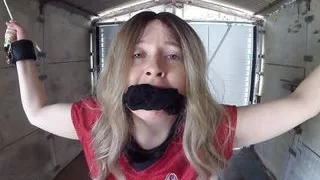 Star Trek cosplay Tied up bondage in the Garage