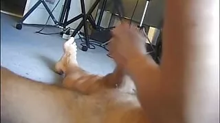 I film the blonde Zuzana on the phone, an exhibitionist girl