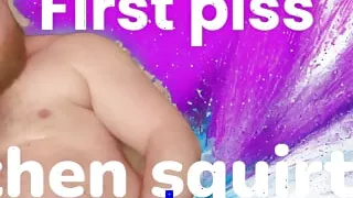 First I pissed uninhibitedly, then cummed hard