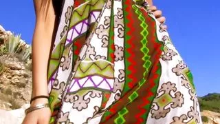 Dark-haired German beauty enjoys fucking on the beach with a wild dude