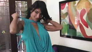 Gorgeous babe Persia Monir gets naked and deep throats BBC