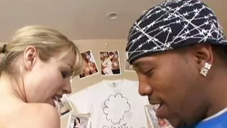 Blonde babe Adrianna Nicole anal fucked in interracial session