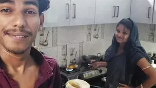 Naughty indian Desi wife with cooking by-Vinodshorts