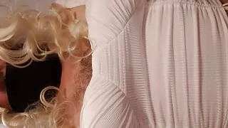 Ladyboy insert a 9 inch  toy